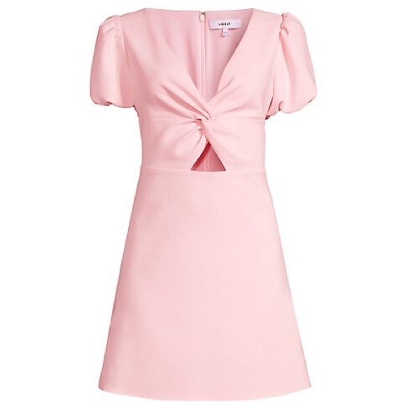 NWT $328 Likely Ilana Dress Rose Shadow pink M 10 8 cut out knot - Picture 2 of 3